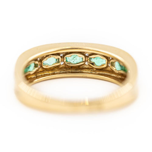 Bague 53 Bague Alliance Or jaune Emeraude 58 Facettes 2024143CN