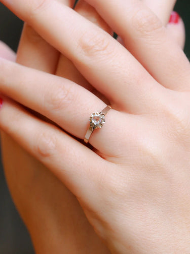 Bague 53.5 Solitaire 2 Ors Diamant 58 Facettes J191