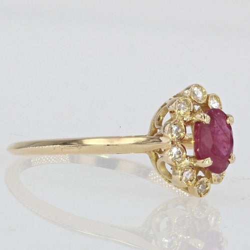 Bague 56 Bague pompadour rubis diamant 58 Facettes 21-572