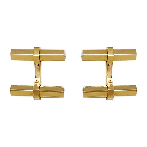 Boutons de manchette Boutons de manchette Cartier en or jaune, acier, onyx et aventurine. 58 Facettes 32495