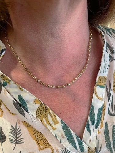 Collier CHAINE MAILLE GRAIN DE CAFÉ 3 ORS 58 Facettes 065641