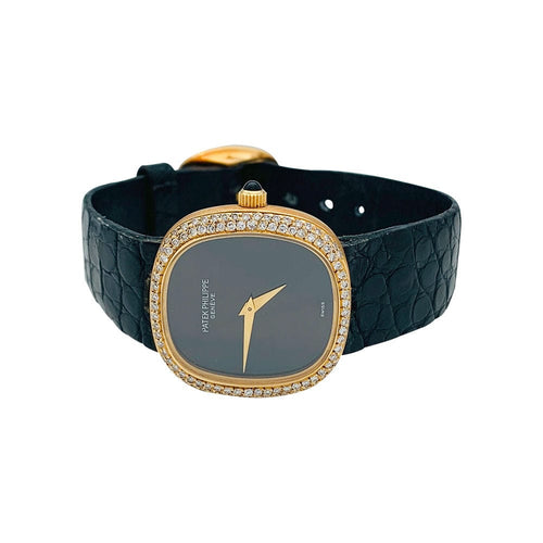 Montre Montre Patek Philippe "Ellipse" en or jaune, diamants, cuir 58 Facettes 31290