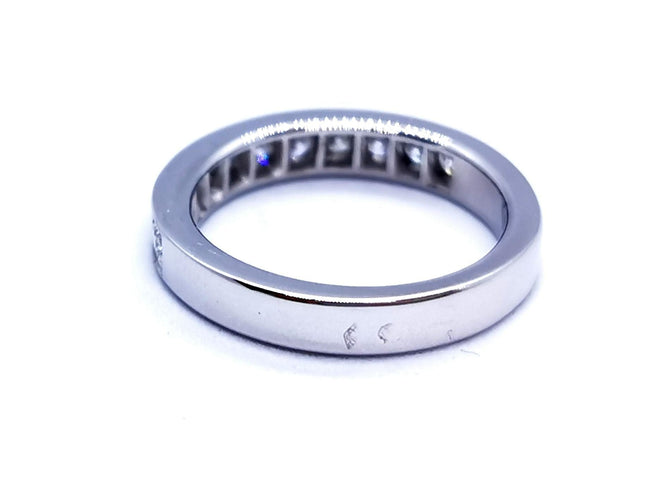 Bague 53 Bague Alliance Or blanc Diamant 58 Facettes 578771RV