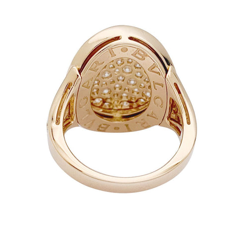 Bague 52 Bague en or rose Bulgari modèle "Bulgari Bulgari", diamants. 58 Facettes 31074