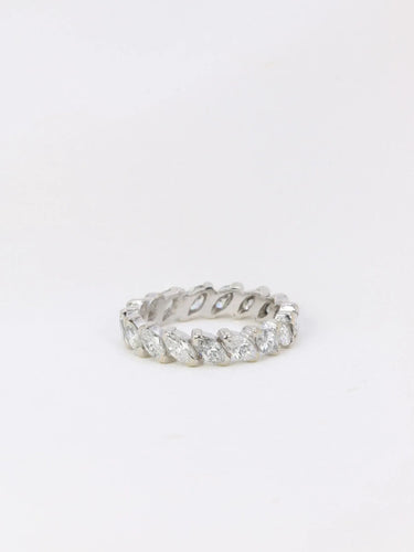 Bague Alliance américaine diamants navette 2,55 ct 58 Facettes J55