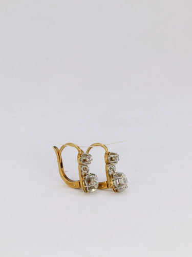 Boucles d'oreilles Boucles d'oreilles dormeuses Or jaune Diamants 58 Facettes J262