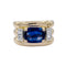 Bague 50 Bague, "Tank", or jaune, saphir, diamants. 58 Facettes 32294