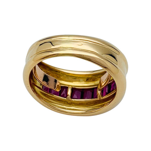Bague 55 Bague Cartier, "Odin", or jaune, rubis calibrés. 58 Facettes 31711