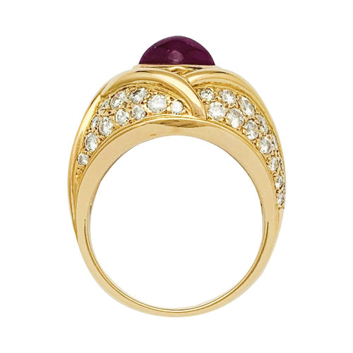 Bague 54 Bague Cartier en or jaune, diamants et rubis. 58 Facettes 31807