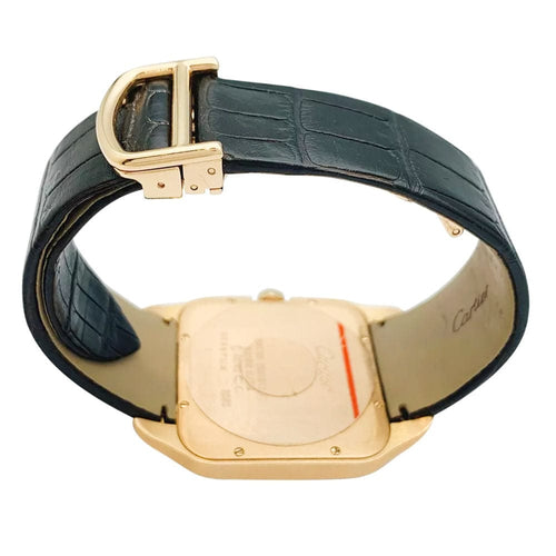 Montre Montre Cartier modèle "Santos Dumont" en or rose sur cuir. 58 Facettes 31929