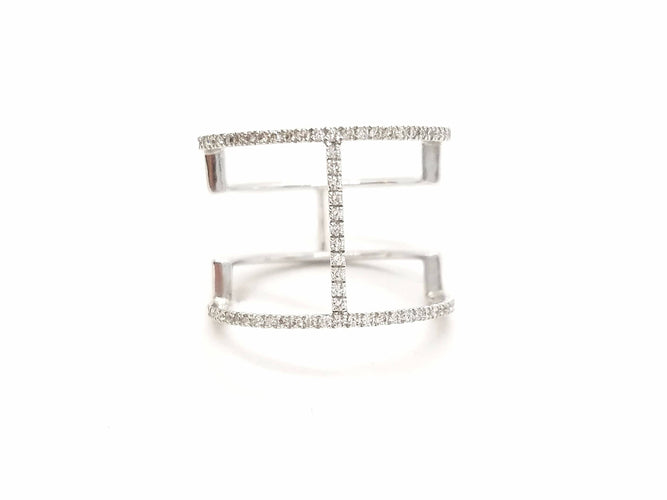 Bague 53 Bague Graphique Or blanc Diamant 58 Facettes 578789RV