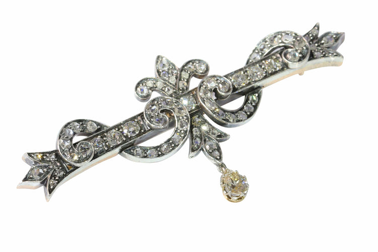 Broche broche de barre de diamant antique vintage 58 Facettes 23249-0329