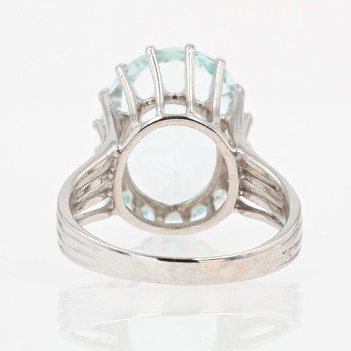 Bague 53 Bague aigue-marine diamants années 60 58 Facettes 20-152-48