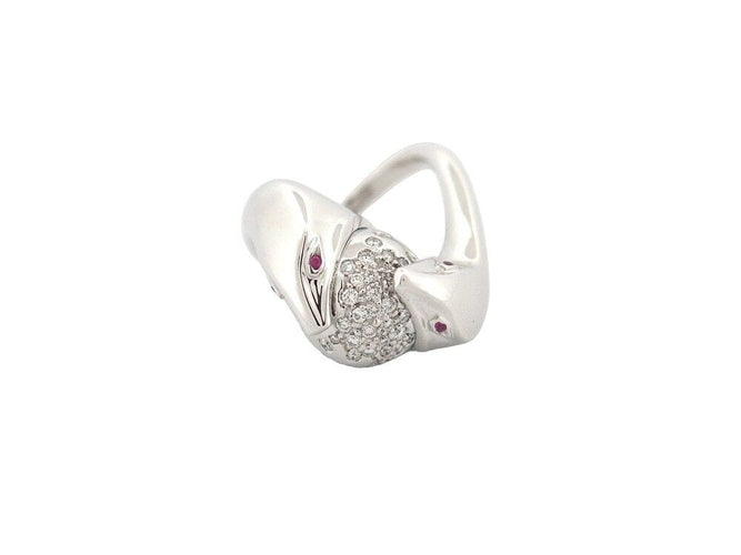 Bague 51 bague BOUCHERON trouble or blanc 18k diamants 1.05ct rubis 58 Facettes 257505