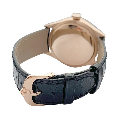 Montre Montre Rolex, "Cellini", or rose, cuir. 58 Facettes 32065