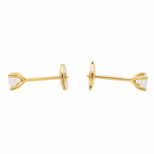 Boucles d'oreilles Boucles d'oreilles Puces Or jaune Diamant 58 Facettes 578473CD