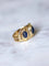 Bague Serpents enroulés Victorienne or jaune et saphirs cabochon 58 Facettes