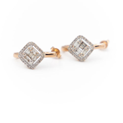 Boucles d'oreilles Boucles d'oreilles Dormeuses Or rose Diamant 58 Facettes 1987598CN