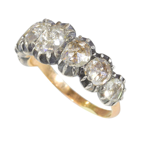 Bague 52 Bague en diamant taille rose de la fin de l'époque géorgienne du début de l'époque victorienne 58 Facettes 21272-0590