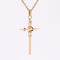 Pendentif Croix ajourée or rose 58 Facettes 15-220A