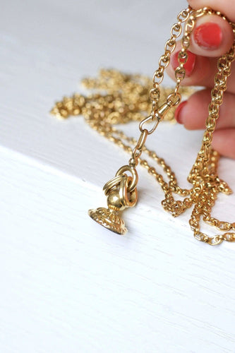 Pendentif Pendentif ancien sceau cachet victorien en or jaune 58 Facettes