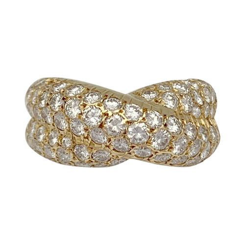 Bague 52 Bague "Croisée" en or jaune et diamants. 58 Facettes 31950