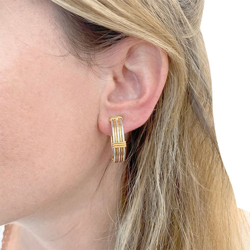 Boucles d'oreilles Boucles d'oreilles Cartier or jaune et acier. 58 Facettes 32904
