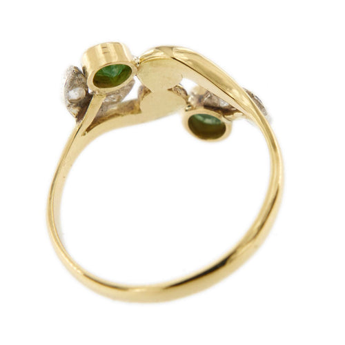 Bague 53 Bague Feuillage émeraudes et diamants 58 Facettes 29565