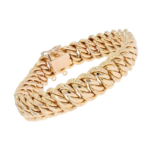 Bracelet Bracelet maille gourmette ciselée or rose 58 Facettes 22-285