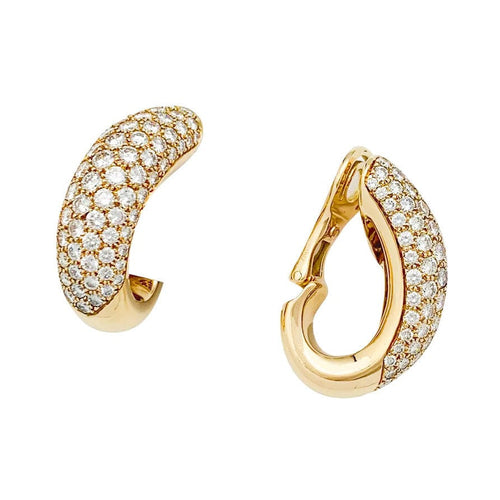 Boucles d'oreilles Boucles d'oreilles Chaumet, modèle "Hommage à Venise", en or jaune et diamants. 58 Facettes 31314