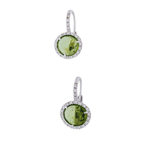 Boucles d'oreilles Boucles d'oreilles Pomellato "Colpo di Fulmine", or blanc, péridots, diamants. 58 Facettes 32766