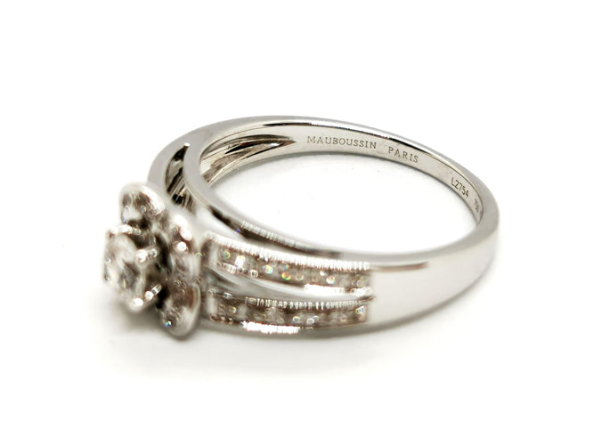 Bague 51 Mauboussin Bague Solitaire Chance of love Or blanc Diamant 58 Facettes 1220714CD