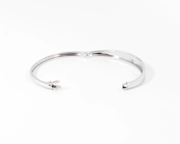 Bracelet Bracelet jonc or gris et diamant 58 Facettes 0