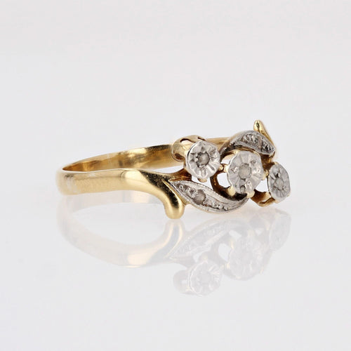 Bague 57 Bague ancienne diamants taillés en rose 58 Facettes CV102