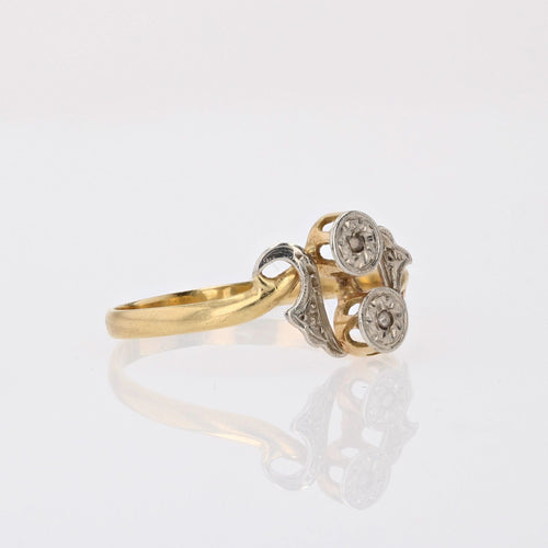 Bague 50 Bague ancienne Toi et Moi diamants taillés en rose 58 Facettes 13-102