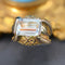 Bague 52 Bague aigue-marine or jaune tank 58 Facettes 22-378