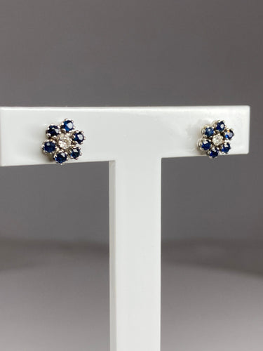 Boucles d'oreilles Boucles d’oreilles saphir et diamants 58 Facettes