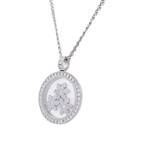 Collier Collier Chopard, "Happy Snow Flakes", or blanc, diamants. 58 Facettes 32785