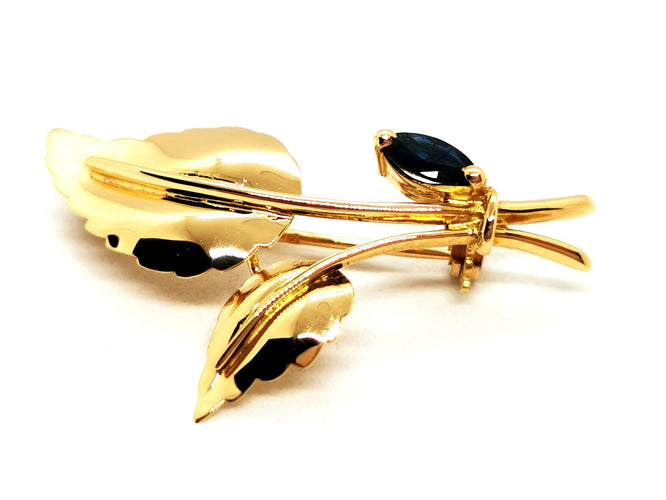 Broche Broche Fleur Or jaune Saphir 58 Facettes 1649451CN