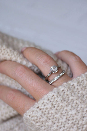 Bague Solitaire Art Déco diamant 0.50 Ct 58 Facettes