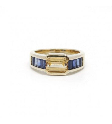 Bague 52 / Jaune / Or 750 Bague Or Et Saphirs 58 Facettes 200114R