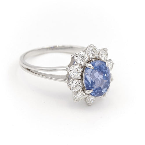 Bague 55 Bague Marguerite Or blanc Saphir 58 Facettes 1692972CN