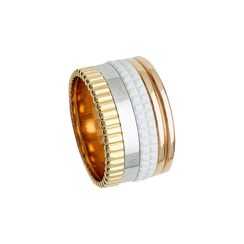 Bague 55 Bague Boucheron, "Quatre White Edition Large", trois ors, céramique blanche. 58 Facettes 30732