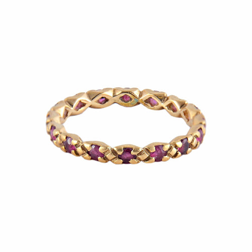 Bague 52 / Rubis / Or Jaune ALLIANCE "ROUGE" OR & RUBIS 58 Facettes BO/220065