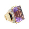 Bague 53 Bague Tank en or rose, améthyste, diamants. 58 Facettes 31369