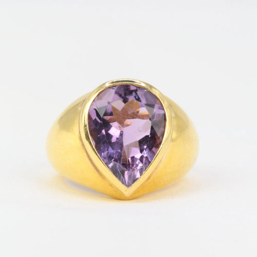 Bague Bague or jaune et améthyste poire 58 Facettes 408