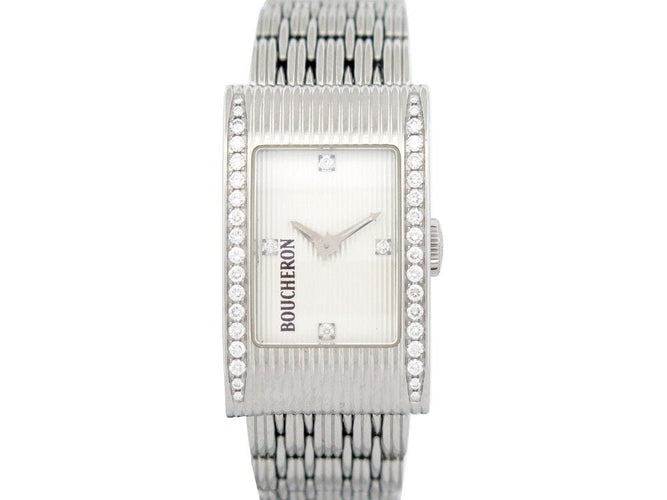 Montre montre BOUCHERON reflet diamant en acier palladie 34mm quartz 58 Facettes 255494