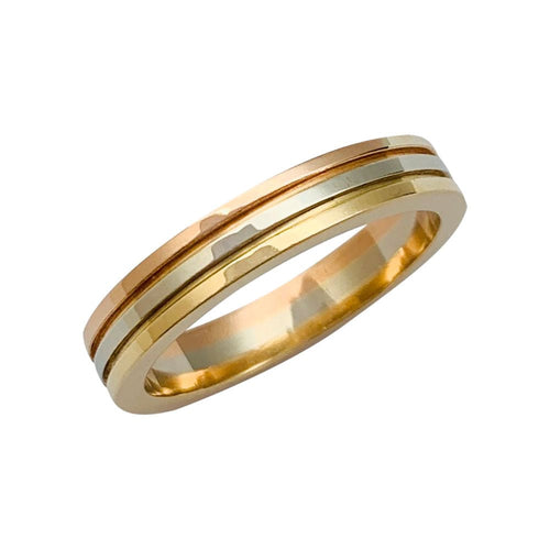 Bague 52 Alliance Cartier, "Vendôme Louis Cartier", trois ors. 58 Facettes 31331