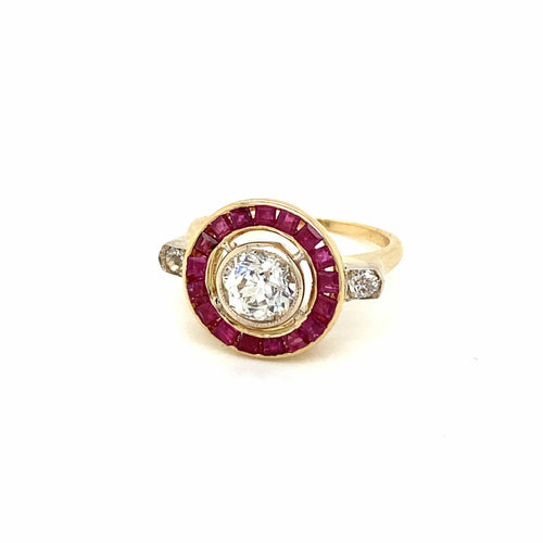 Bague Bague Art Déco Rubis Diamant 58 Facettes