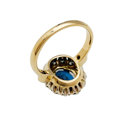 Bague 52 Bague Pompadour or jaune et blanc, saphir, diamants. 58 Facettes 30907